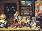 Frans Francken II A Collector s Cabinet painting